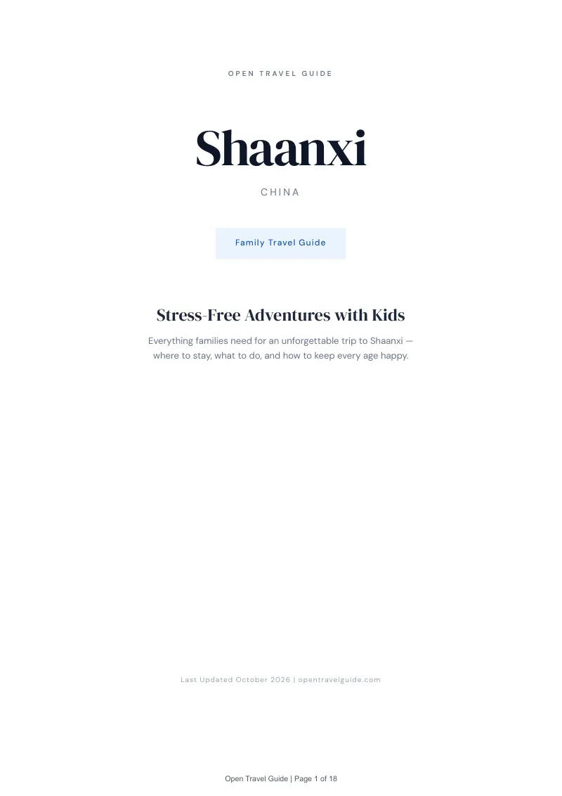 Shaanxi Family Travel Guide: Cover