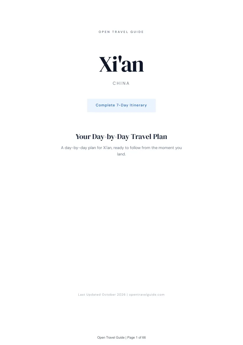 Xi An 7-Day Itinerary: Cover