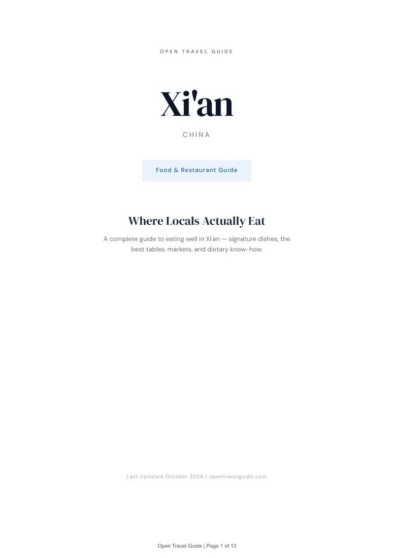 Xi An Food & Restaurant Guide: Cover