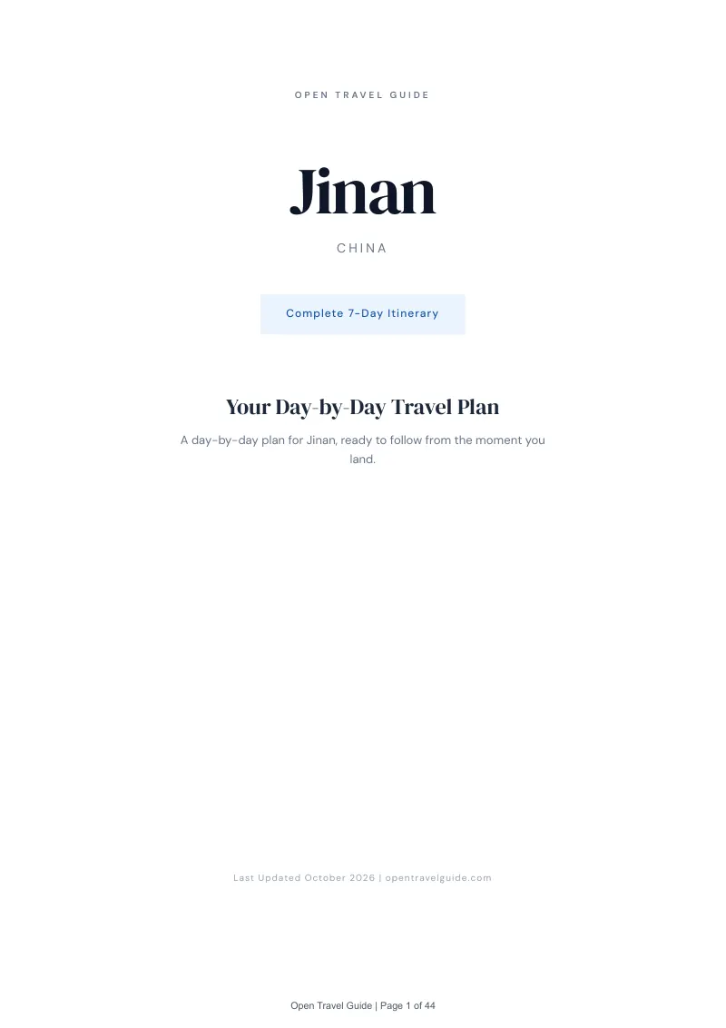 Jinan Complete Travel Bundle: 7-day itinerary · Cover