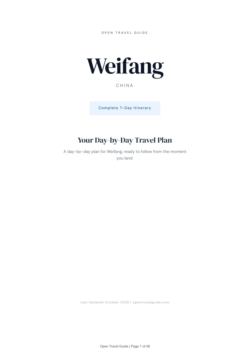 Weifang Complete Travel Bundle: 7-day itinerary · Cover