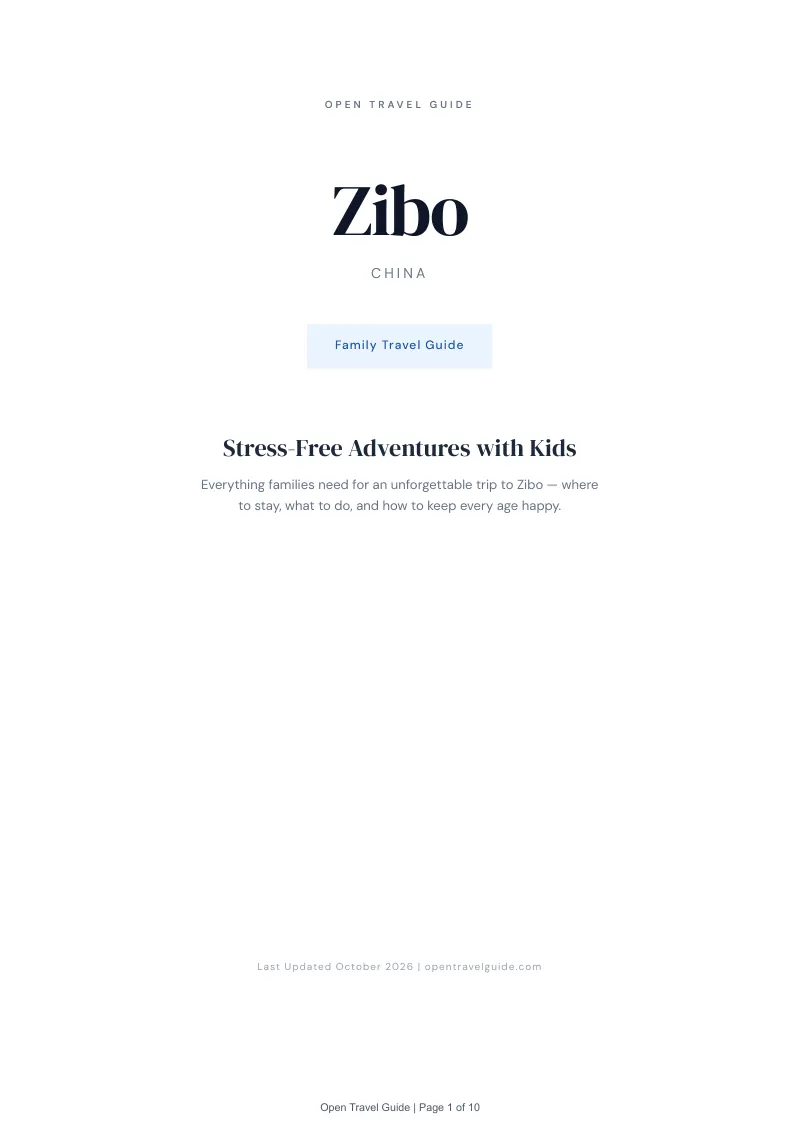 Zibo Family Travel Guide: Cover