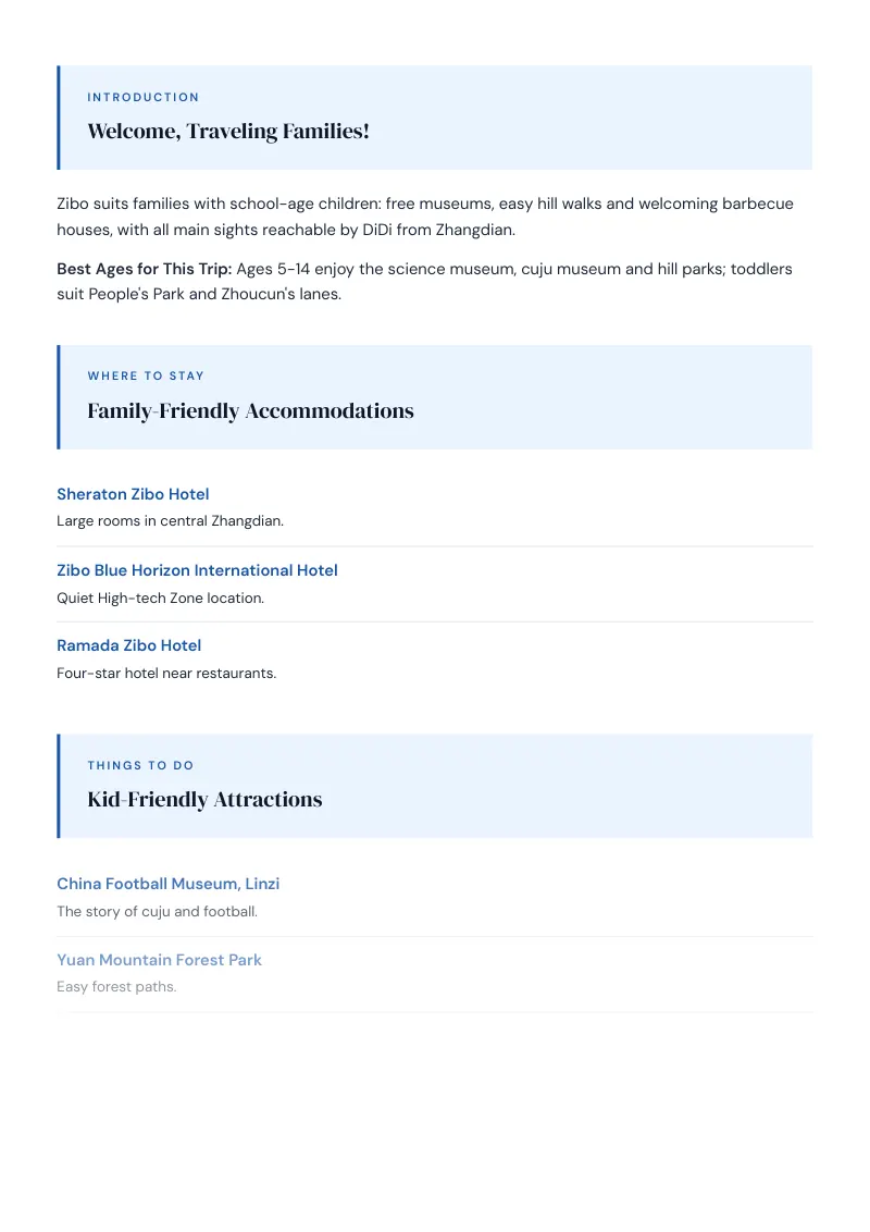 Zibo Complete Travel Bundle: Family guide · Kid-Friendly Attractions