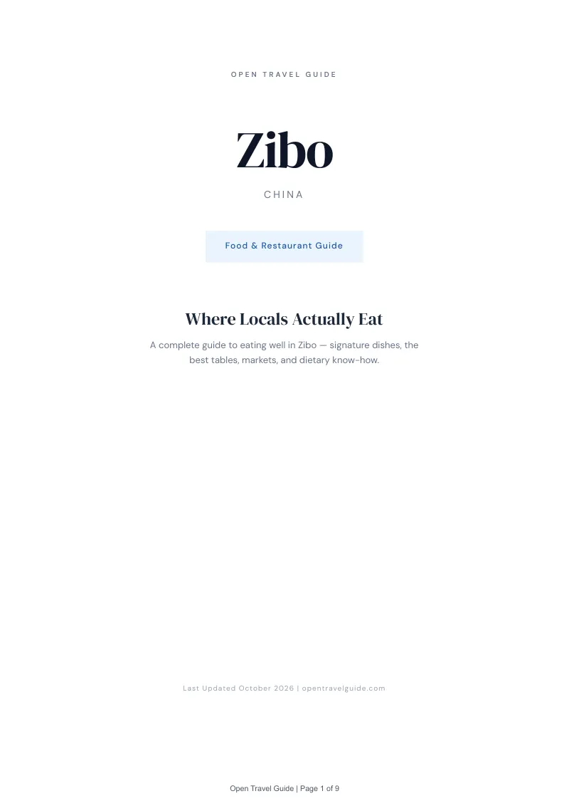 Zibo Food & Restaurant Guide: Cover