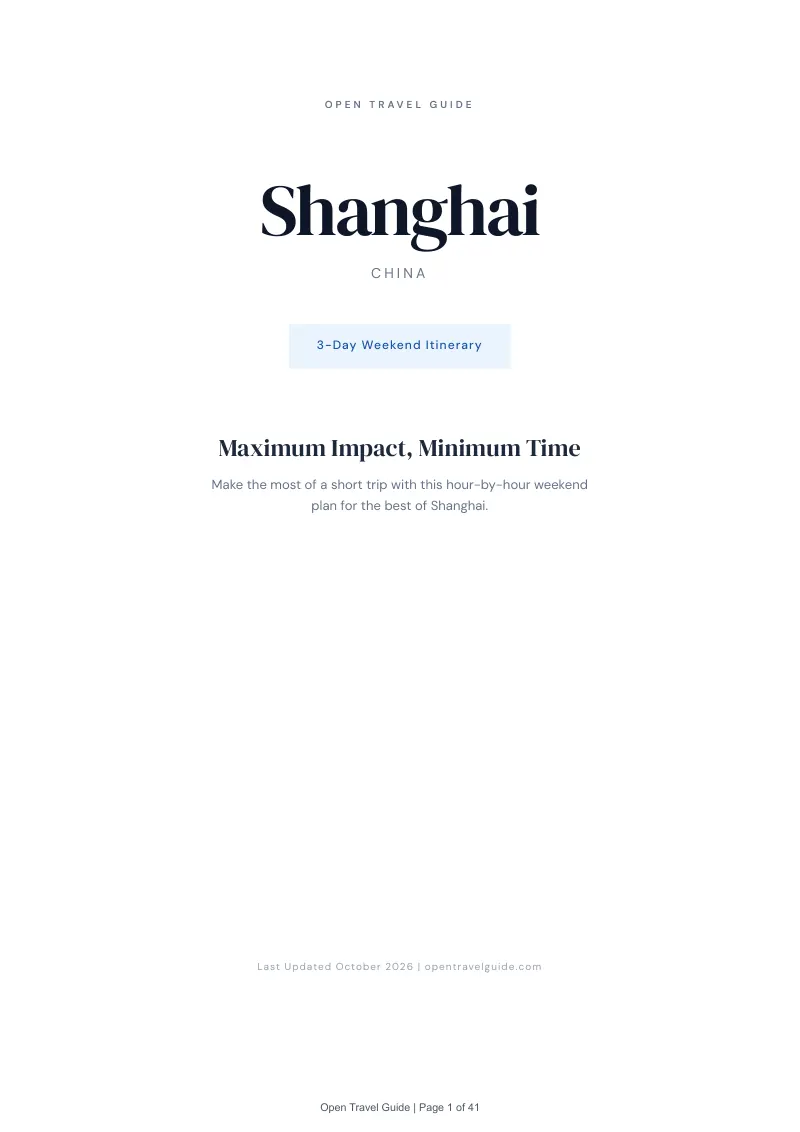 Shanghai 3-Day Weekend Itinerary: Cover