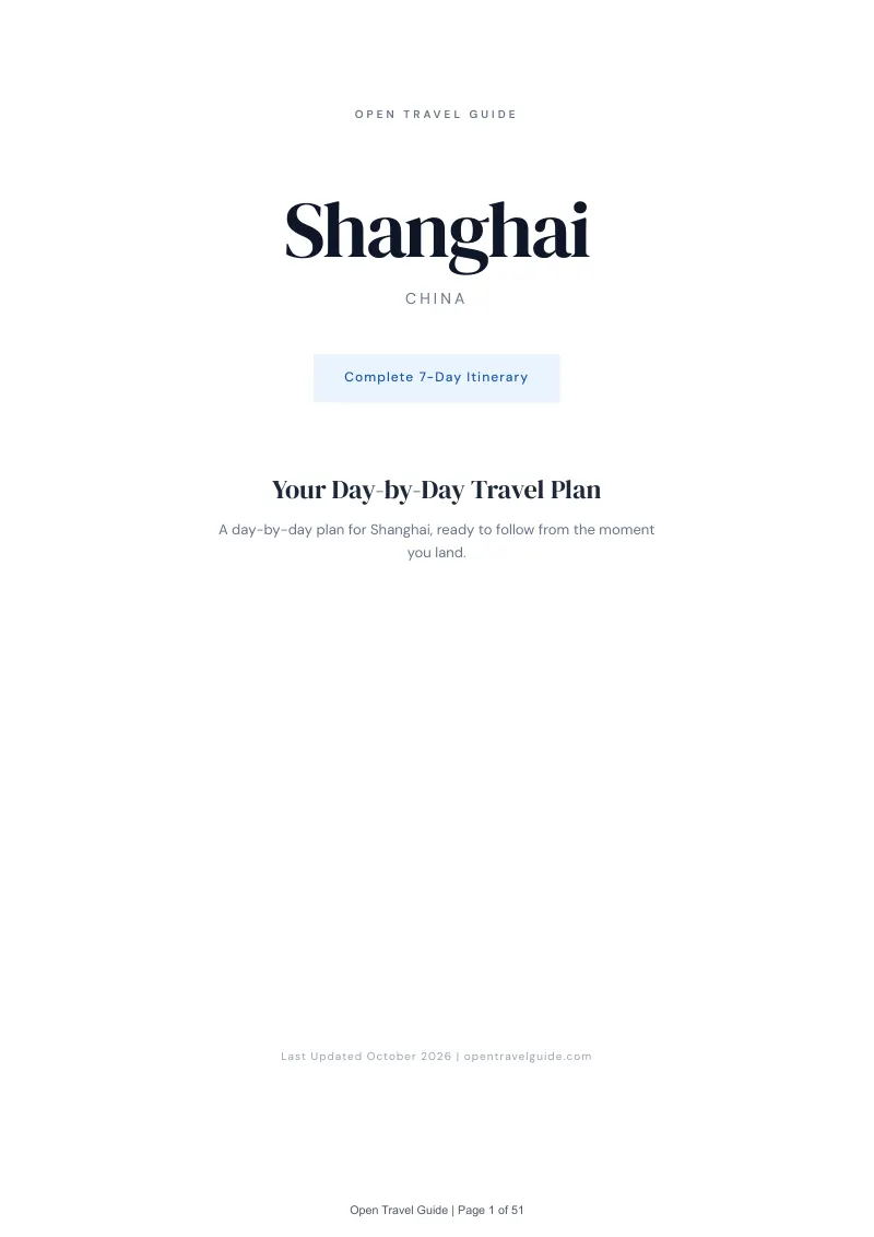 Shanghai 7-Day Itinerary: Cover