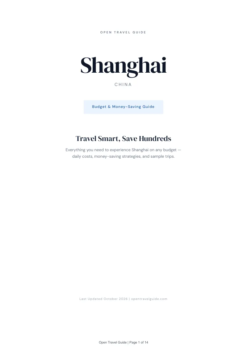 Shanghai Budget & Money-Saving Guide: Cover