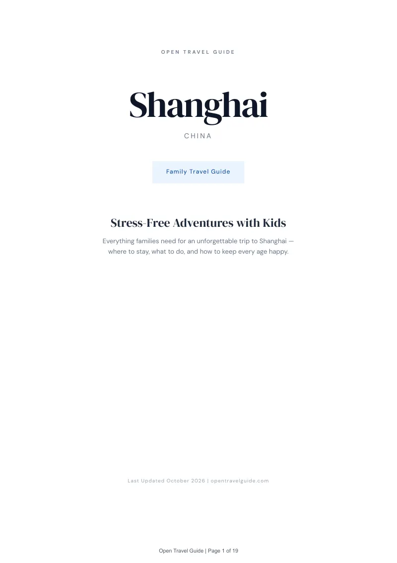 Shanghai Family Travel Guide: Cover