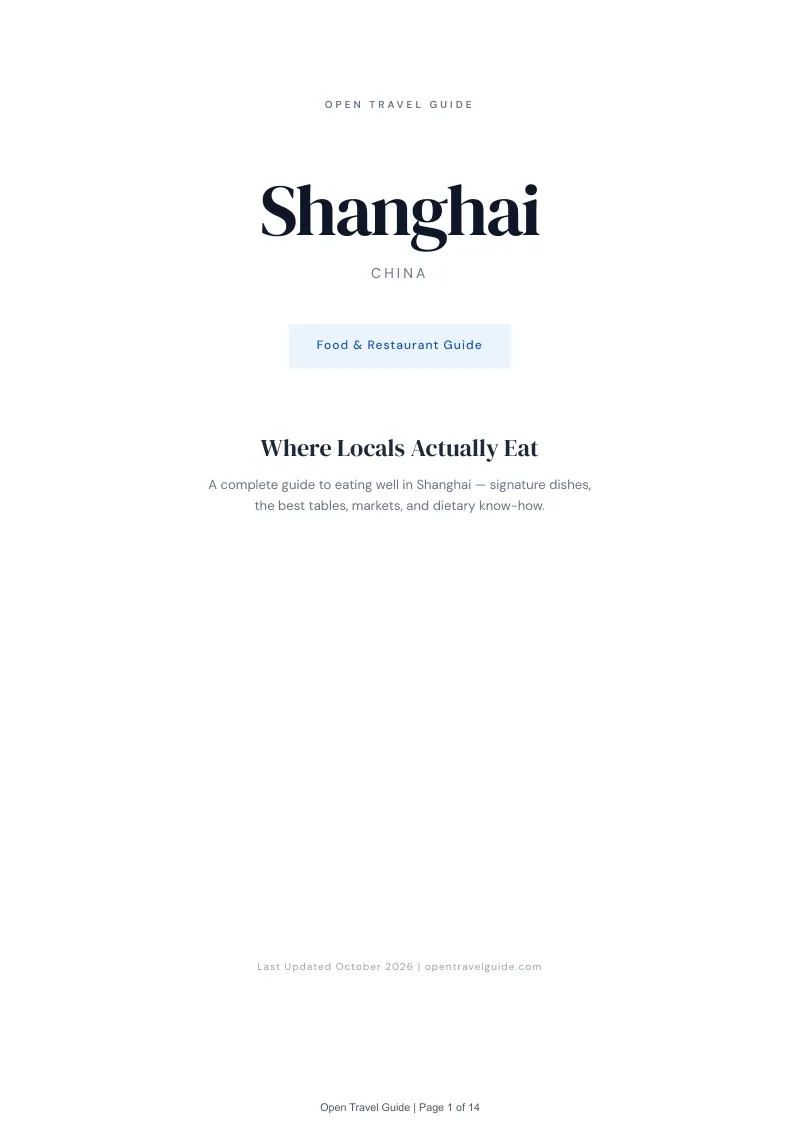 Shanghai Food & Restaurant Guide: Cover