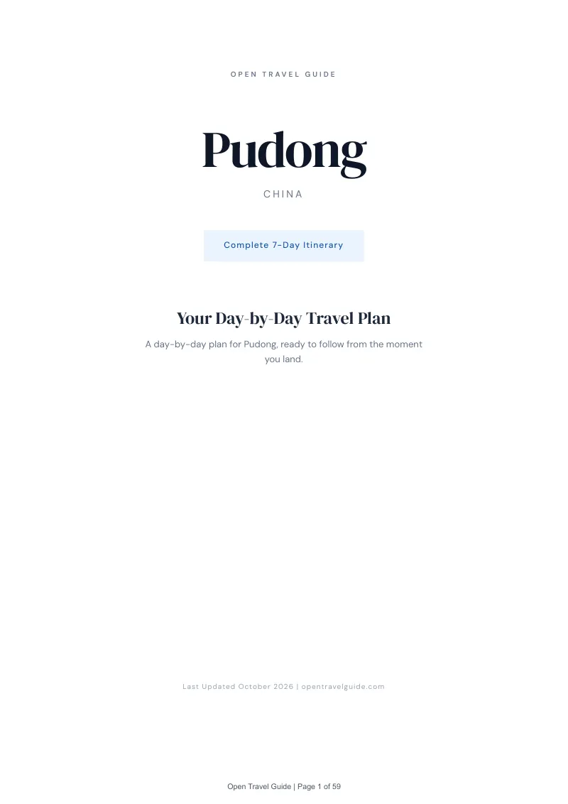 Pudong 7-Day Itinerary: Cover