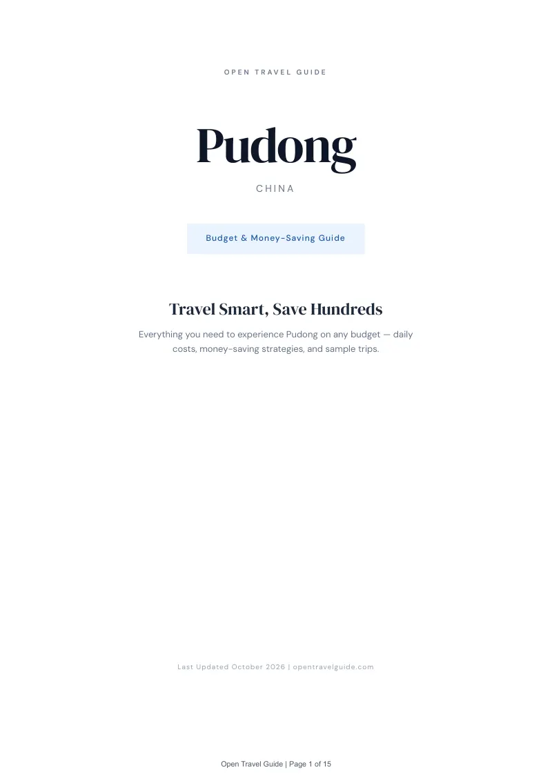 Pudong Budget & Money-Saving Guide: Cover
