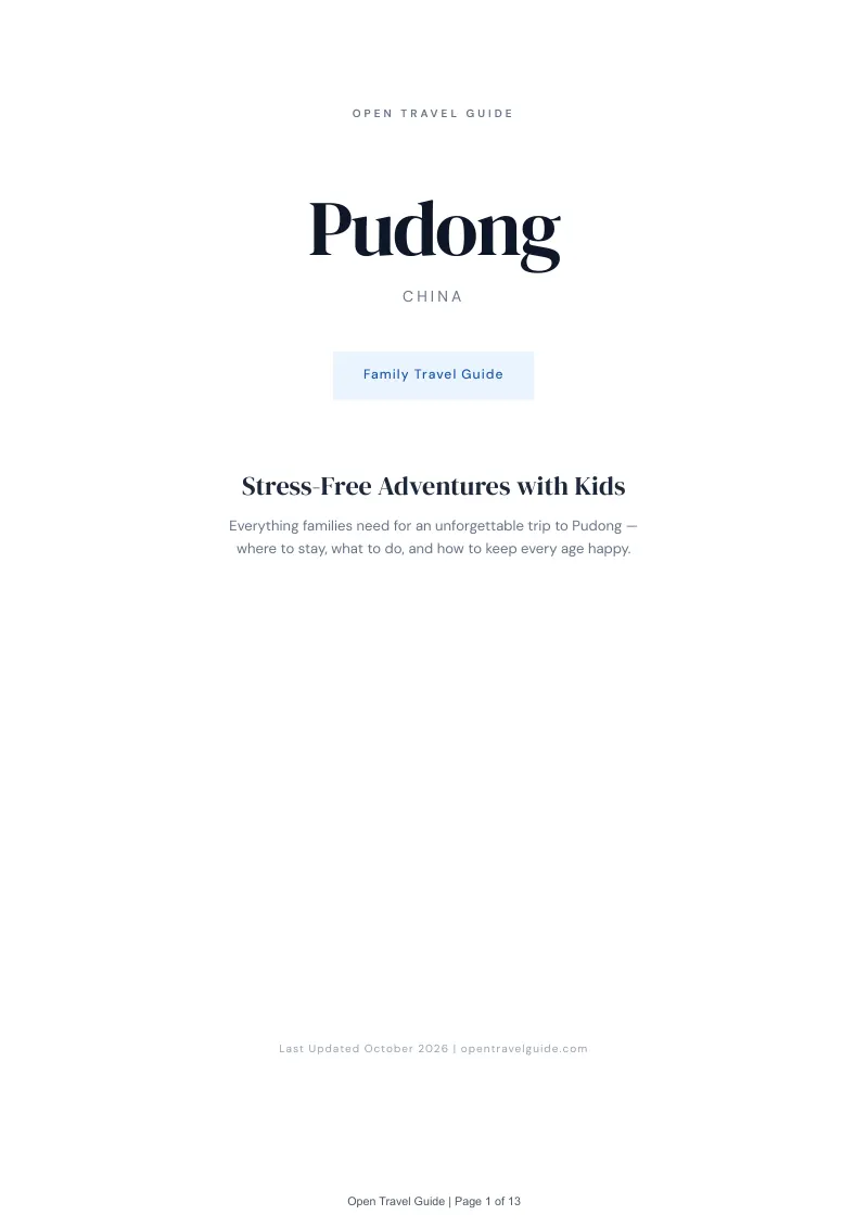 Pudong Family Travel Guide: Cover
