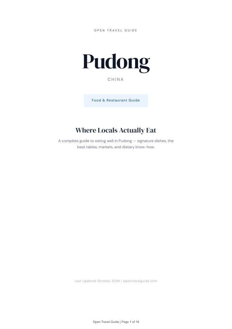 Pudong Food & Restaurant Guide: Cover