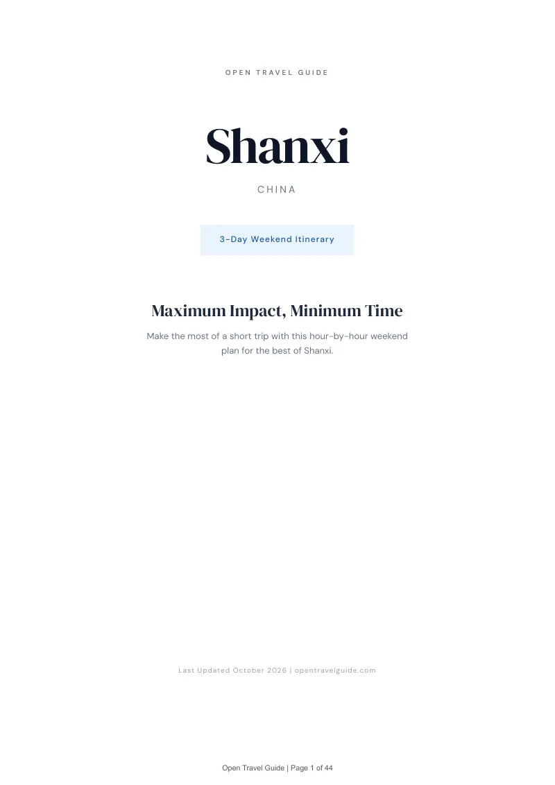 Shanxi 3-Day Weekend Itinerary: Cover