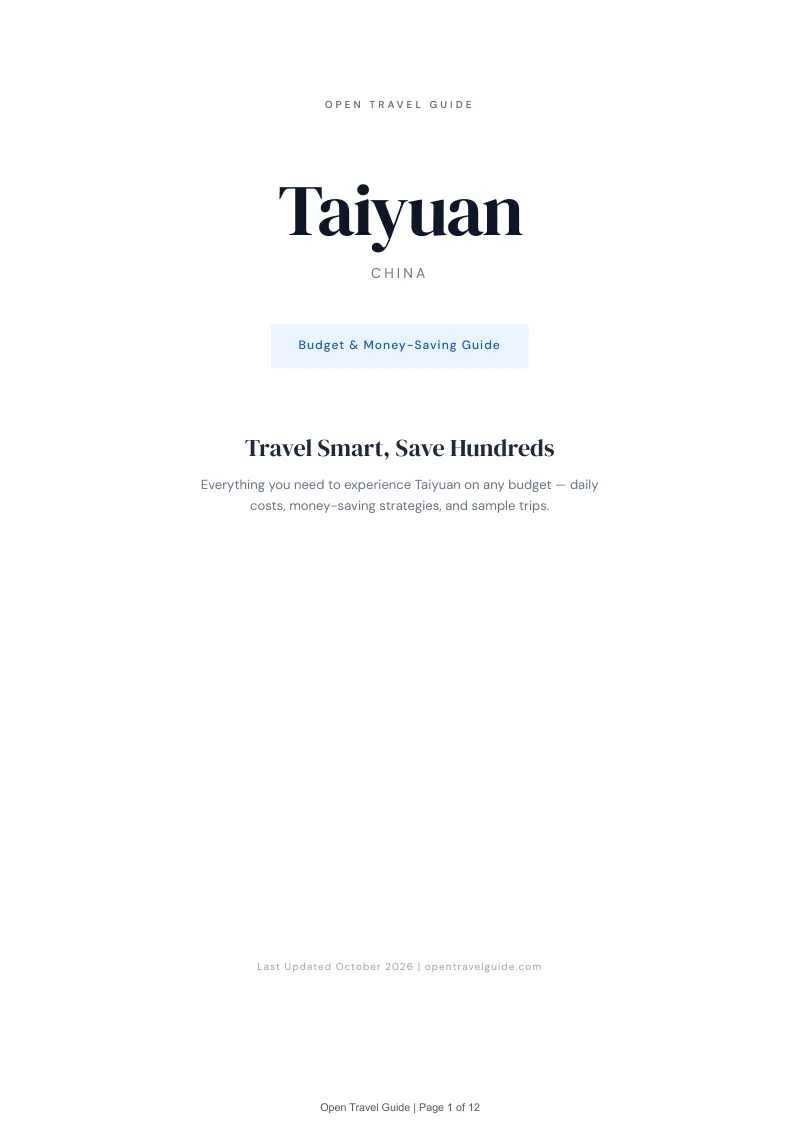 Taiyuan Budget & Money-Saving Guide: Cover