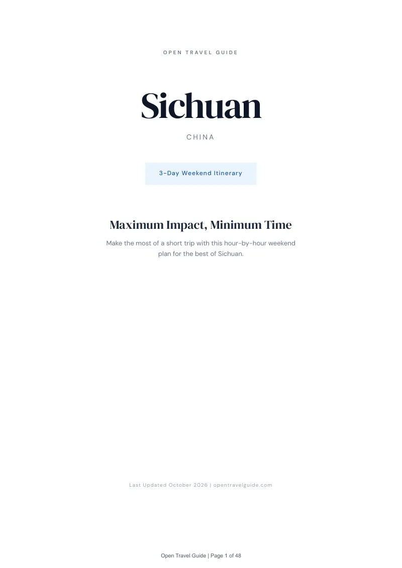 Sichuan 3-Day Weekend Itinerary: Cover