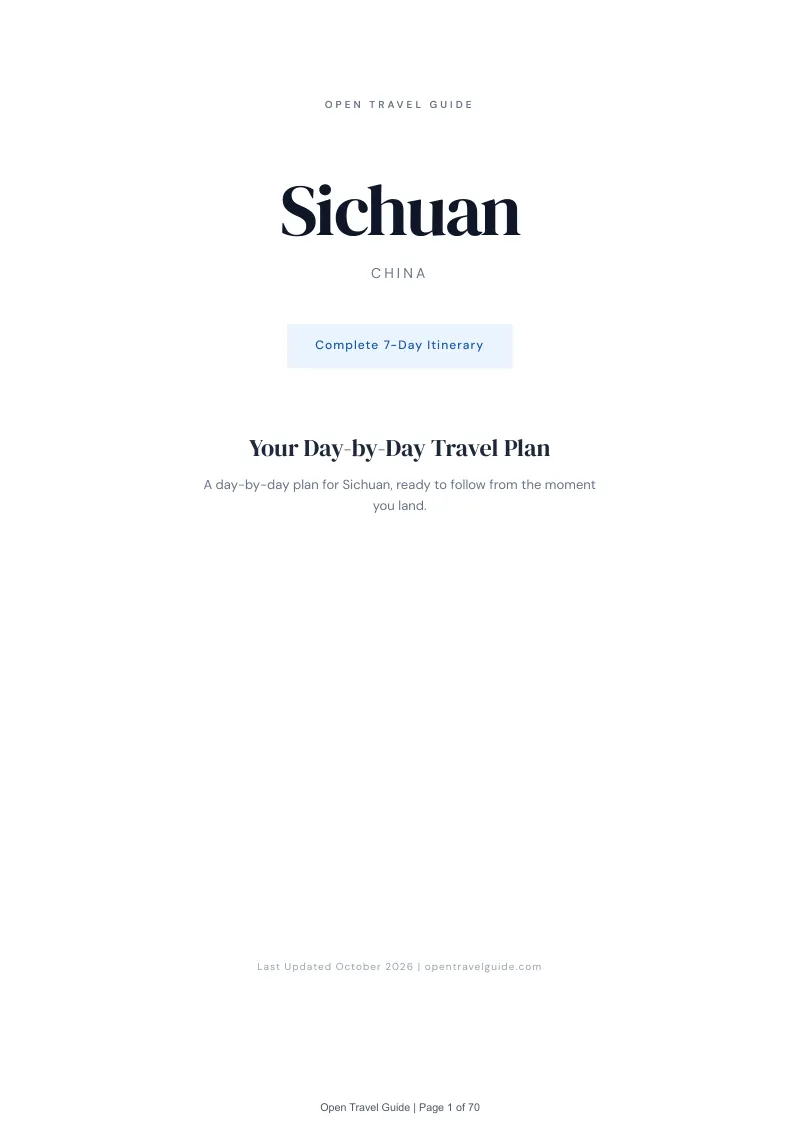 Sichuan 7-Day Itinerary: Cover