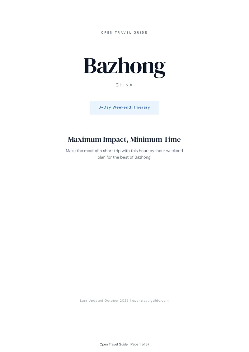 Bazhong 3-Day Weekend Itinerary: Cover
