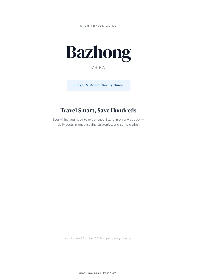 Bazhong Budget & Money-Saving Guide: Cover
