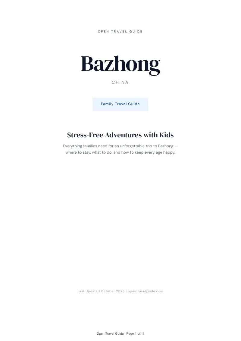 Bazhong Family Travel Guide: Cover