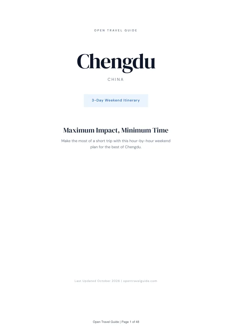 Chengdu 3-Day Weekend Itinerary: Cover
