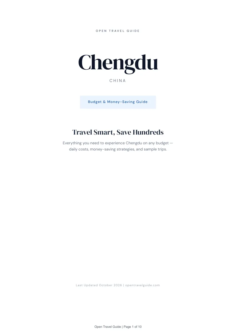 Chengdu Budget & Money-Saving Guide: Cover