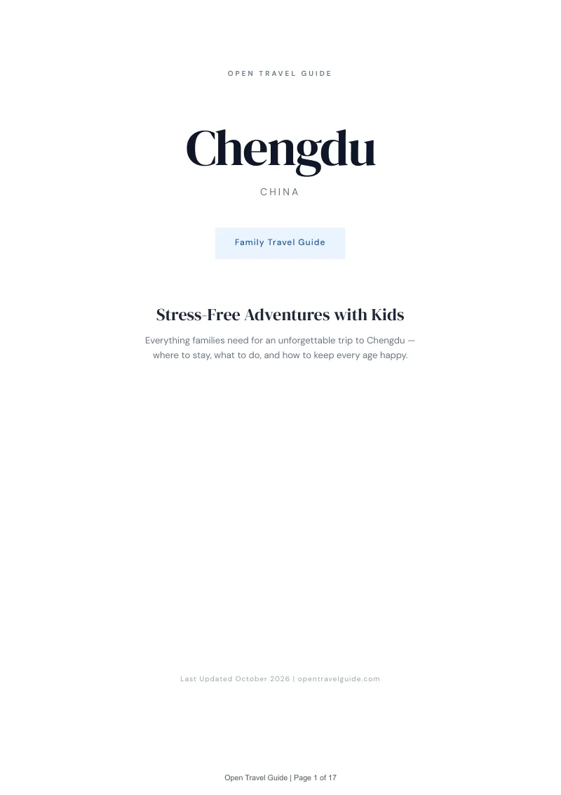 Chengdu Family Travel Guide: Cover