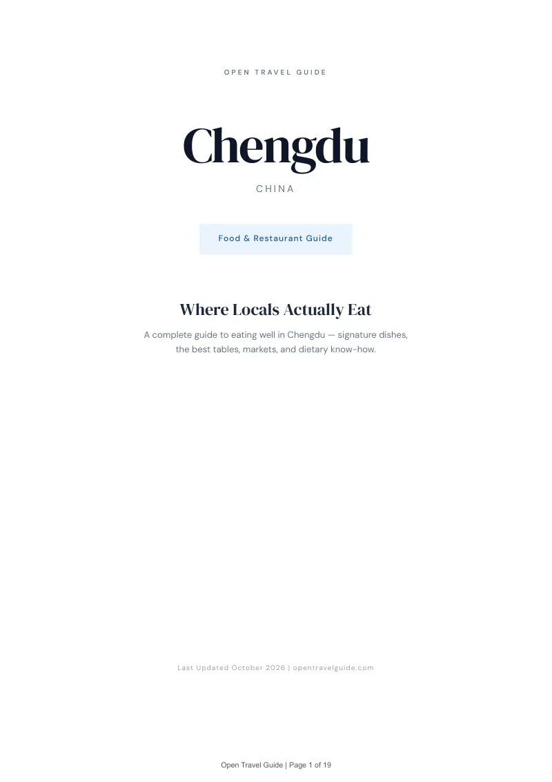 Chengdu Food & Restaurant Guide: Cover