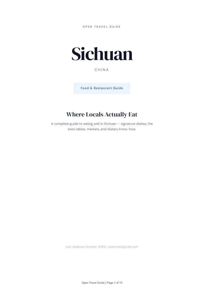 Sichuan Food & Restaurant Guide: Cover