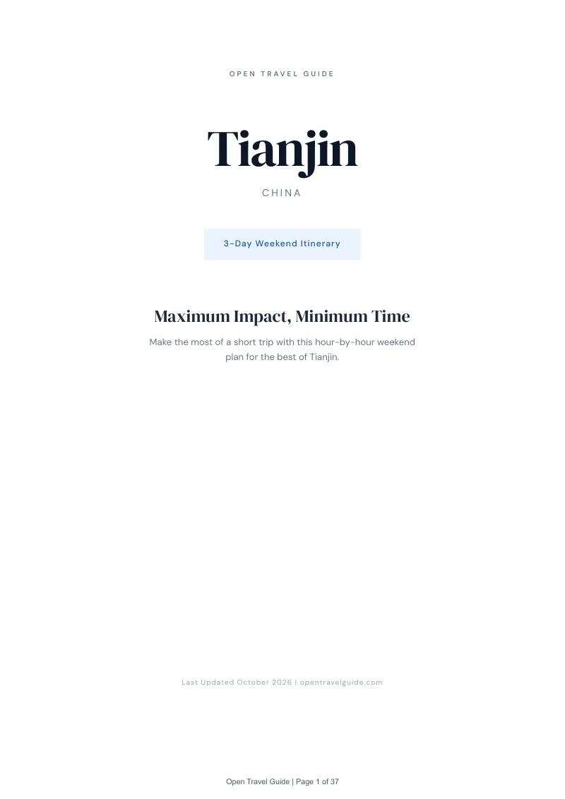 Tianjin Complete Travel Bundle: 3-day itinerary · Cover