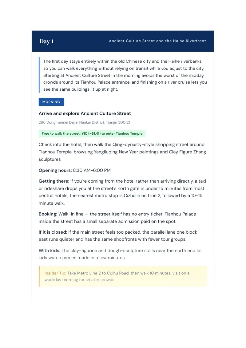 Tianjin 3-Day Weekend Itinerary: Day 1