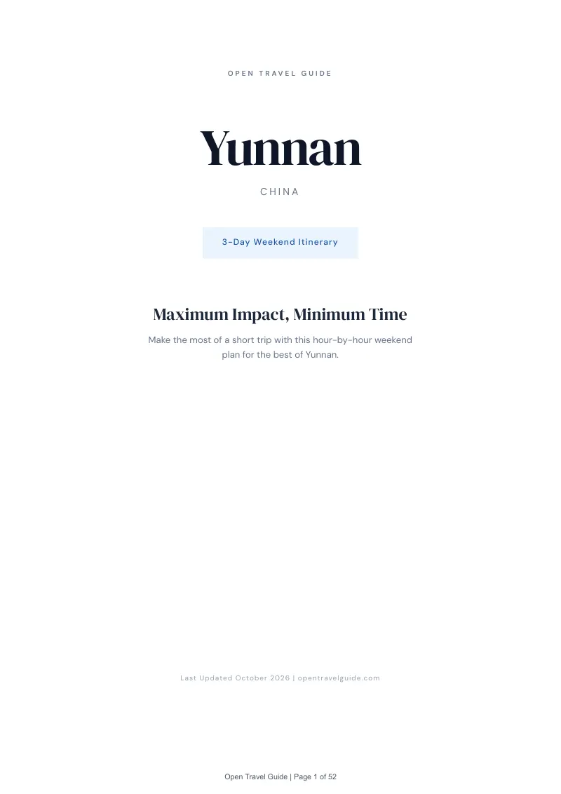 Yunnan 3-Day Weekend Itinerary: Cover