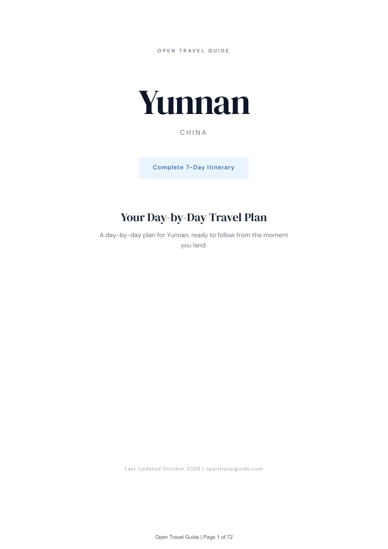 Yunnan 7-Day Itinerary: Cover