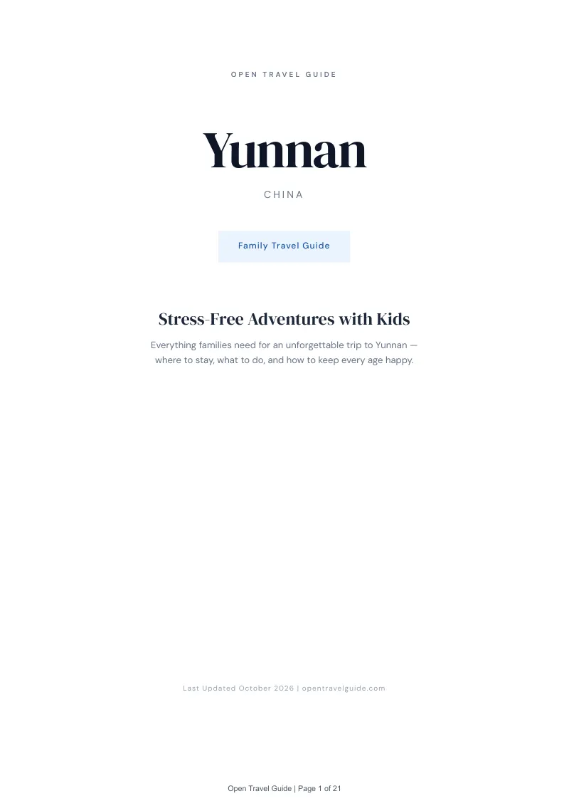 Yunnan Family Travel Guide: Cover
