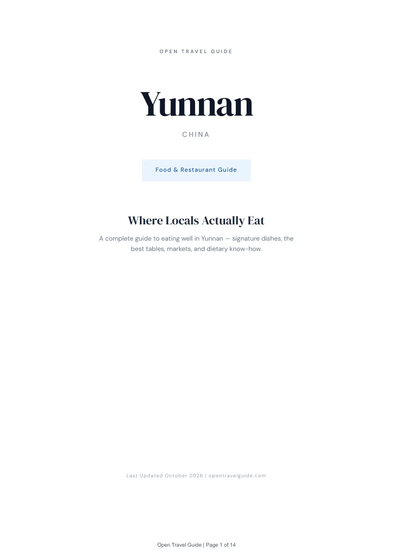 Yunnan Food & Restaurant Guide: Cover
