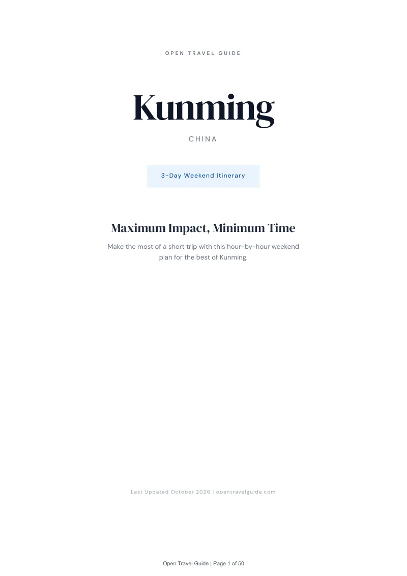 Kunming 3-Day Weekend Itinerary: Cover
