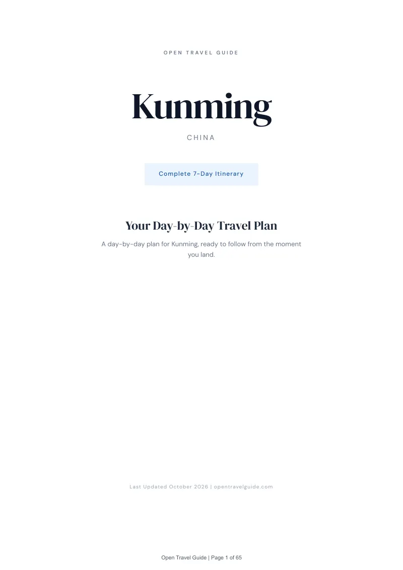 Kunming 7-Day Itinerary: Cover