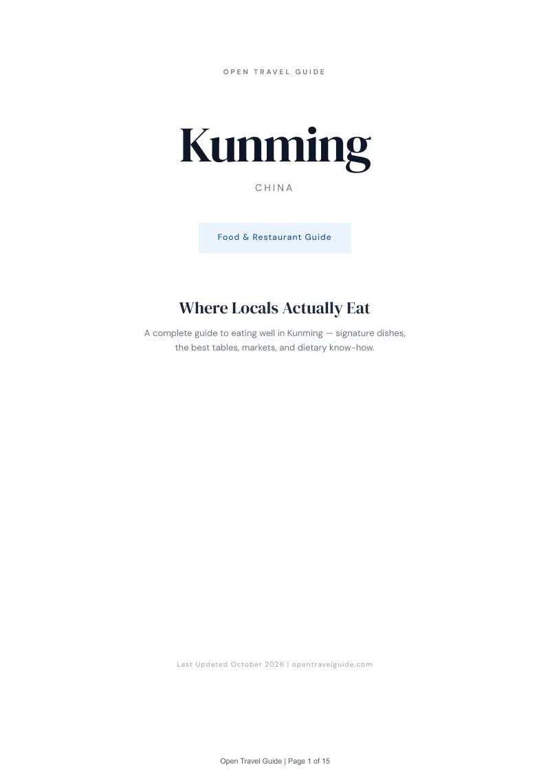 Kunming Food & Restaurant Guide: Cover