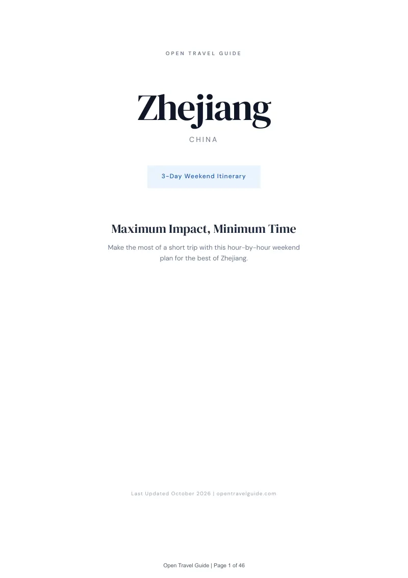 Zhejiang 3-Day Weekend Itinerary: Cover