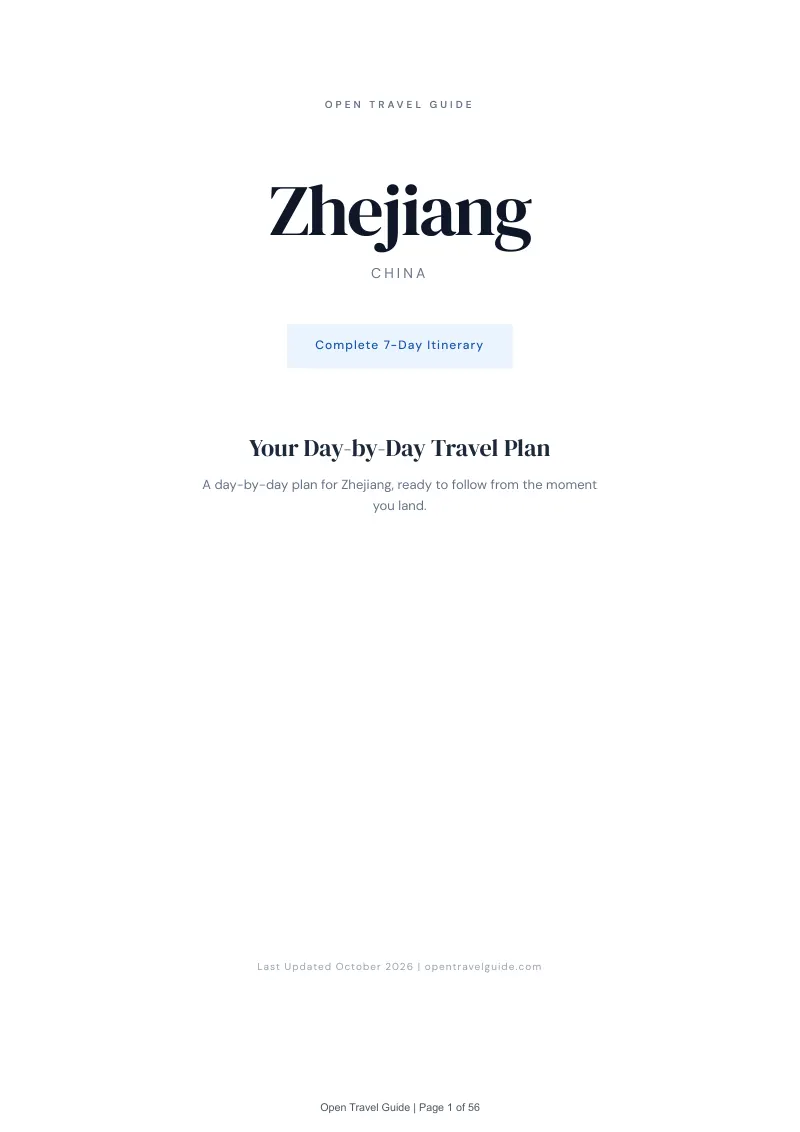 Zhejiang 7-Day Itinerary: Cover