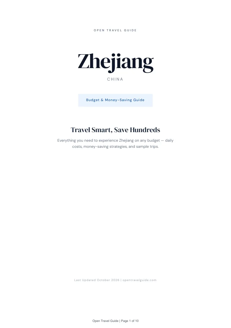 Zhejiang Budget & Money-Saving Guide: Cover