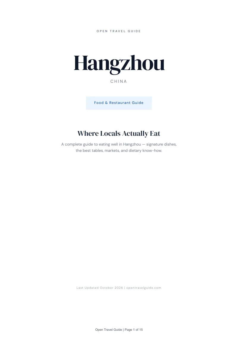 Hangzhou Food & Restaurant Guide: Cover