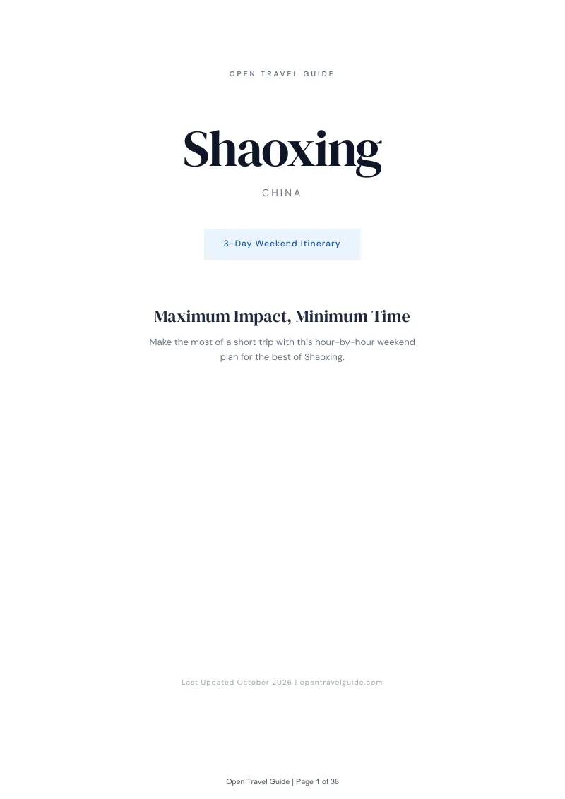 Shaoxing 3-Day Weekend Itinerary: Cover
