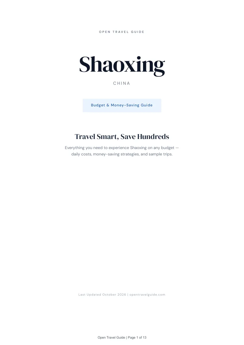 Shaoxing Budget & Money-Saving Guide: Cover