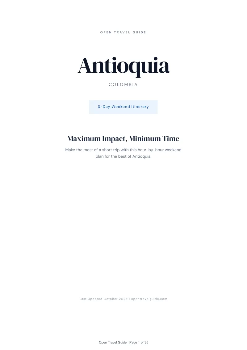 Antioquia 3-Day Weekend Itinerary: Cover