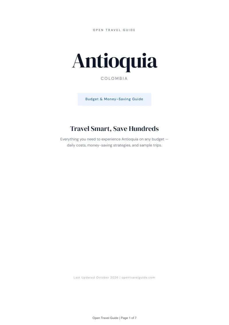 Antioquia Budget & Money-Saving Guide: Cover