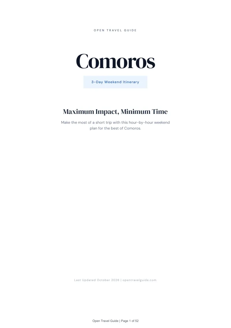 Comoros 3-Day Weekend Itinerary: Cover