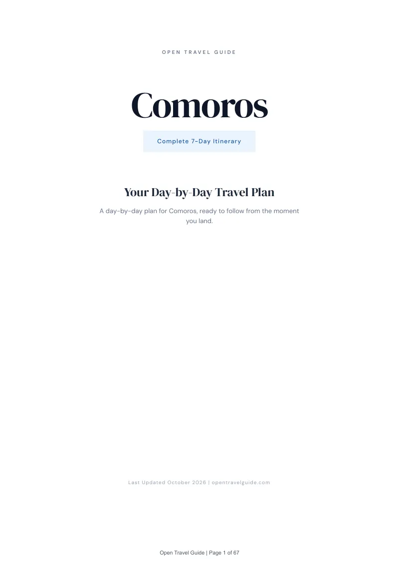 Comoros 7-Day Itinerary: Cover