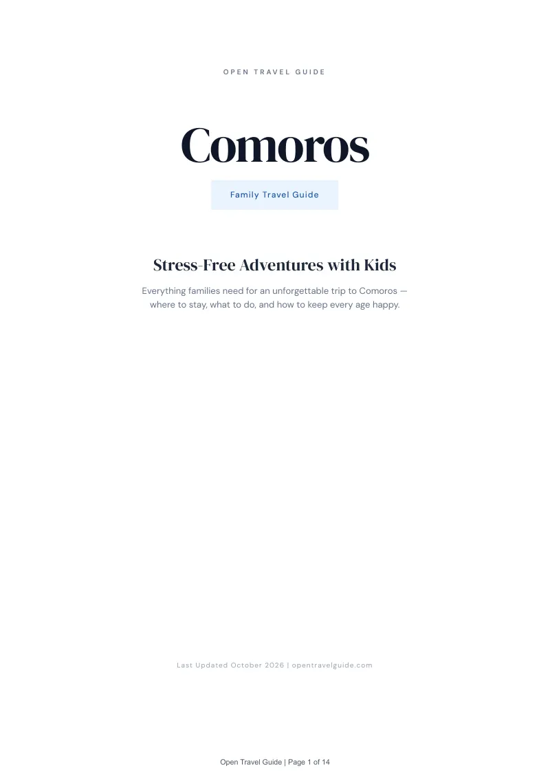 Comoros Family Travel Guide: Cover