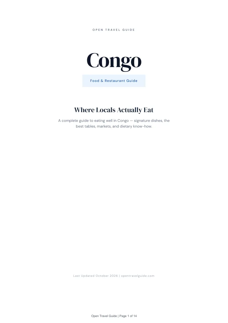 Congo Food & Restaurant Guide: Cover